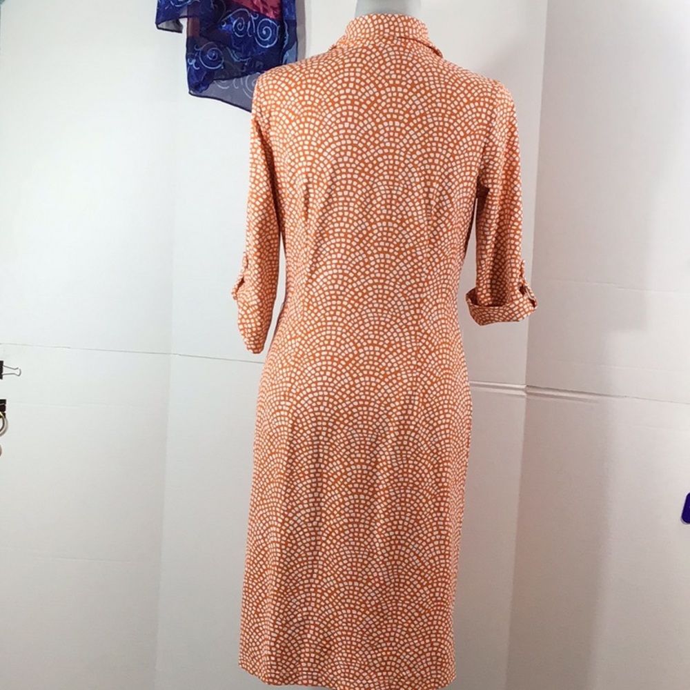 J. Mclaughlin Orange Patterned Button Front Jerse… - image 7